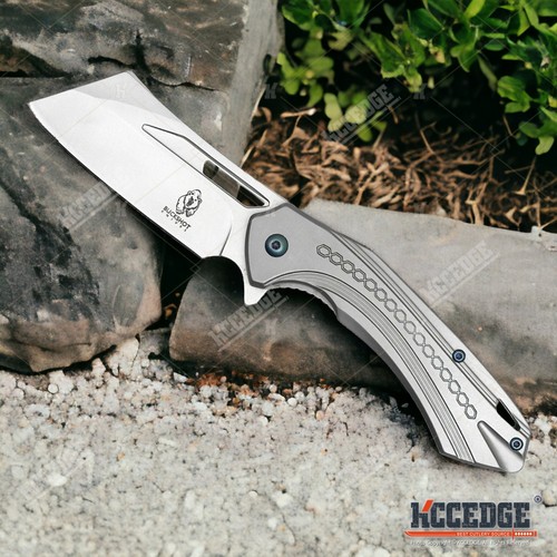 7.5" Cleaver Pocket Knife Camping Knife EDC Stainless Steel Folding Knife