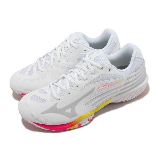 

Mizuno Wave Claw 2 Широкая белая розовая мужская спортивная обувь унисекс для бадминтона 71GA2110-04, Белый, Wave Claw 2 Wide
