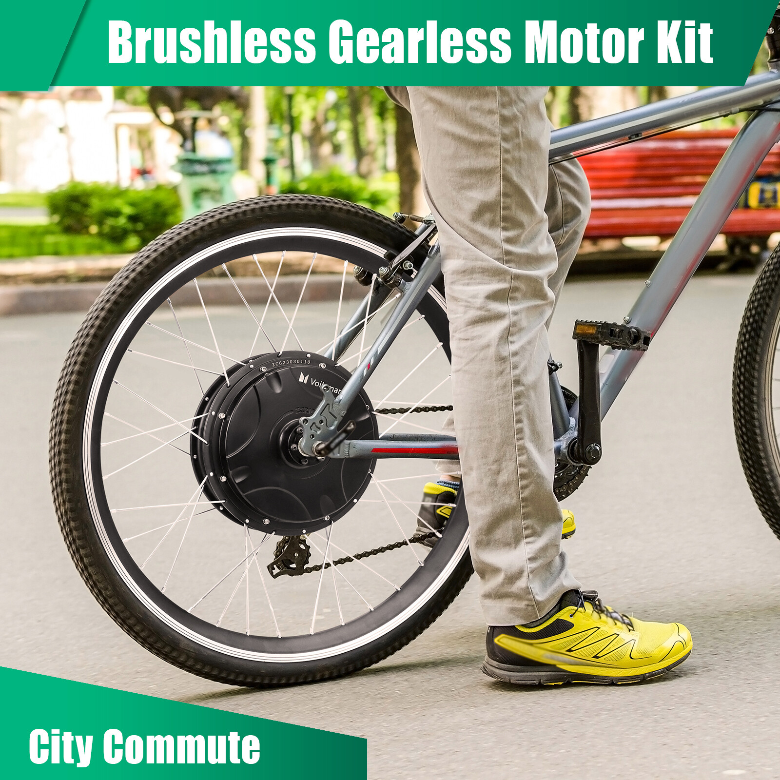 Waterproof 26" 1500W Rear Wheel Electric Bicycle Conversion Kit E-bike Motor LCD