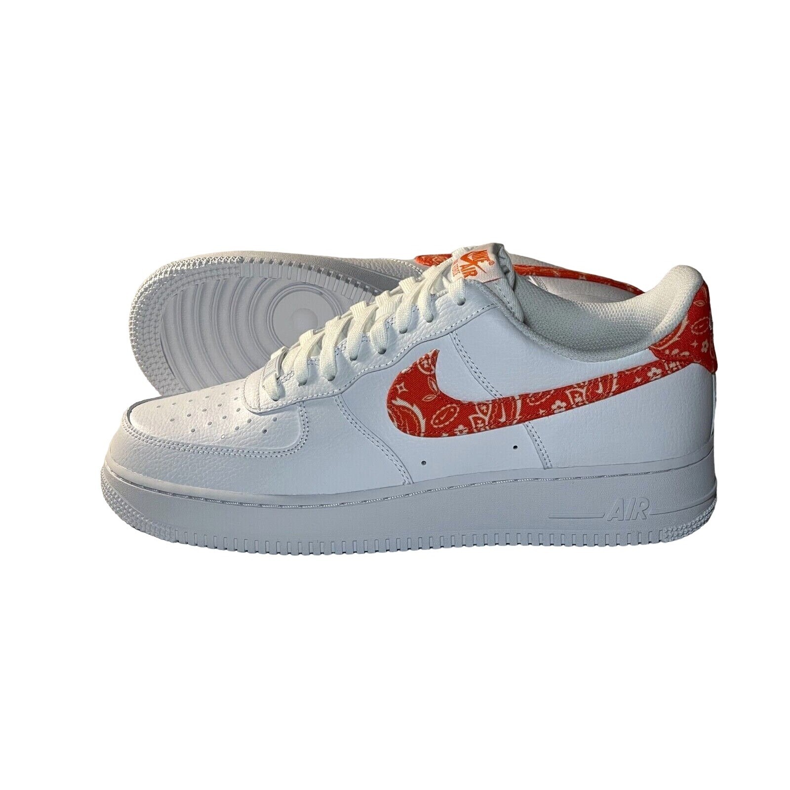 NIKE Women Air Force 1 '07 ESS White Rush Orange DJ9942 102 - Size
