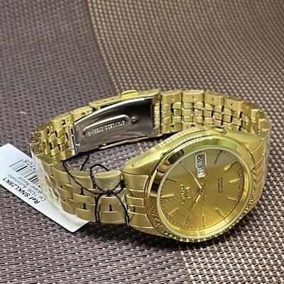Pre-owned Seiko 5 Snkl28k1 Automatic Gold Tone Stainless Steel Analog Men's Casual Watch