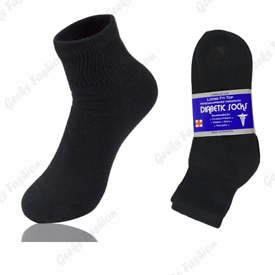 3 6 9 12 Pairs Mens Women Diabetic Health Quarter/Ankle Circulatory Cotton Socks