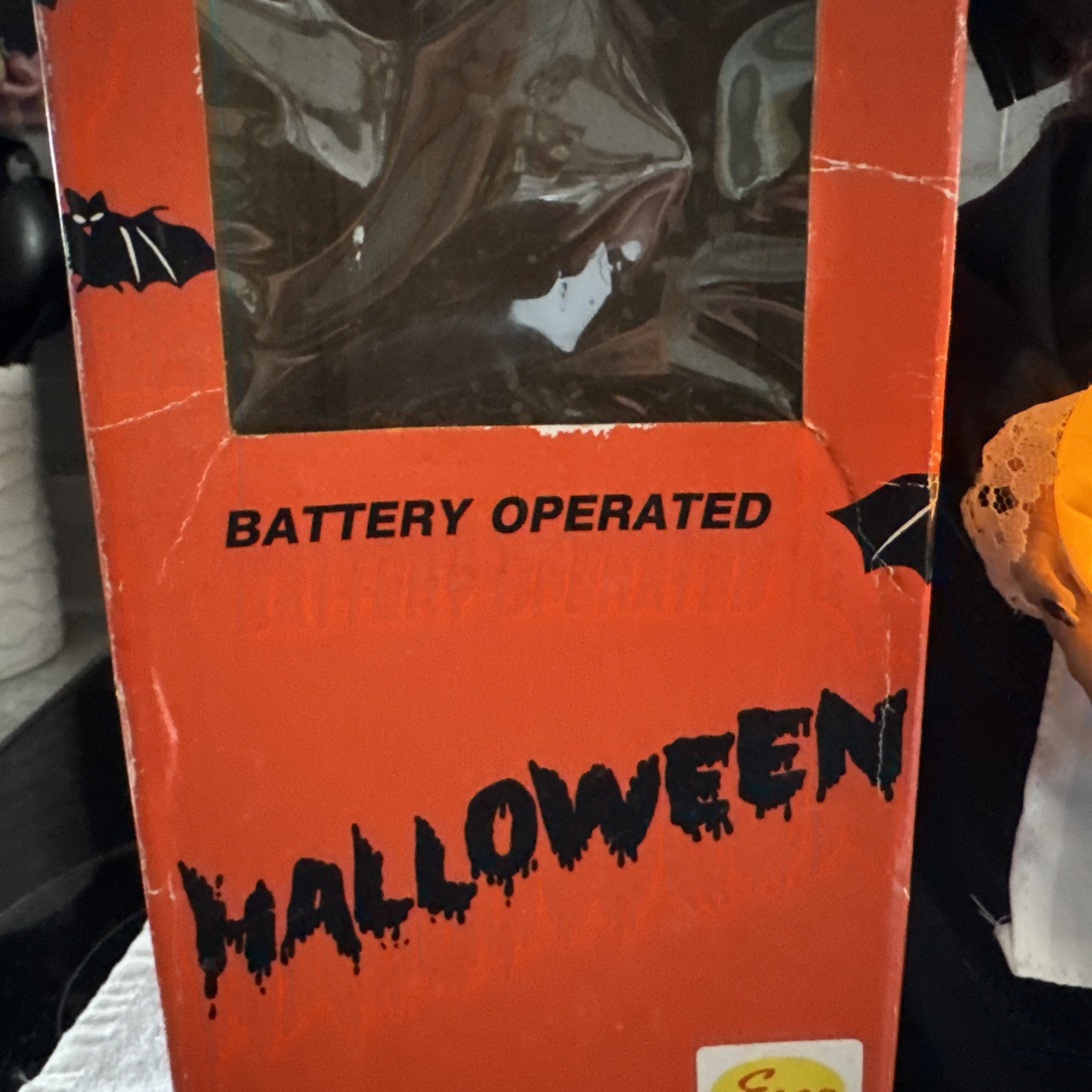 Vintage Halloween Witch Skull Lights & Sound Telco Working Fast Shipping 