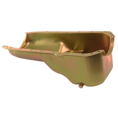 Milodon Oil Pan Steel Gold Iridite 5 qt. Olds V8 Internal Oil Control Baffles EA