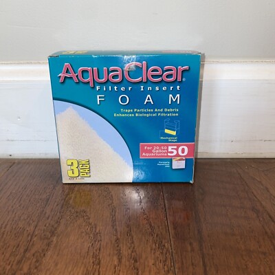 AquaClear 50 Foam Filter Inserts Aquarium Filter Replacement Media, 3-Pack A1394