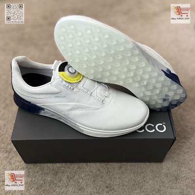 ECCO S-Three S3 Gore Tex GTX BOA WHITE Blue Golf Shoe Sneaker   EU 47 US 13 .5