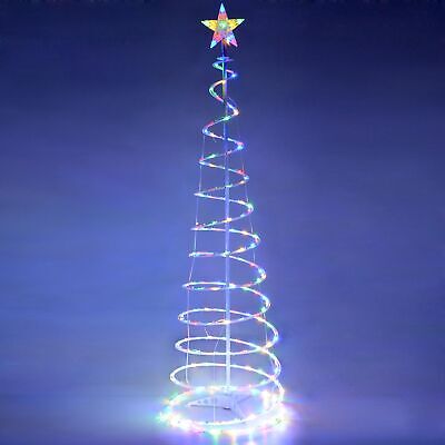 6' FT Color Changing Christmas LED Spiral Tree Light Xmas New Year Lamp Battery