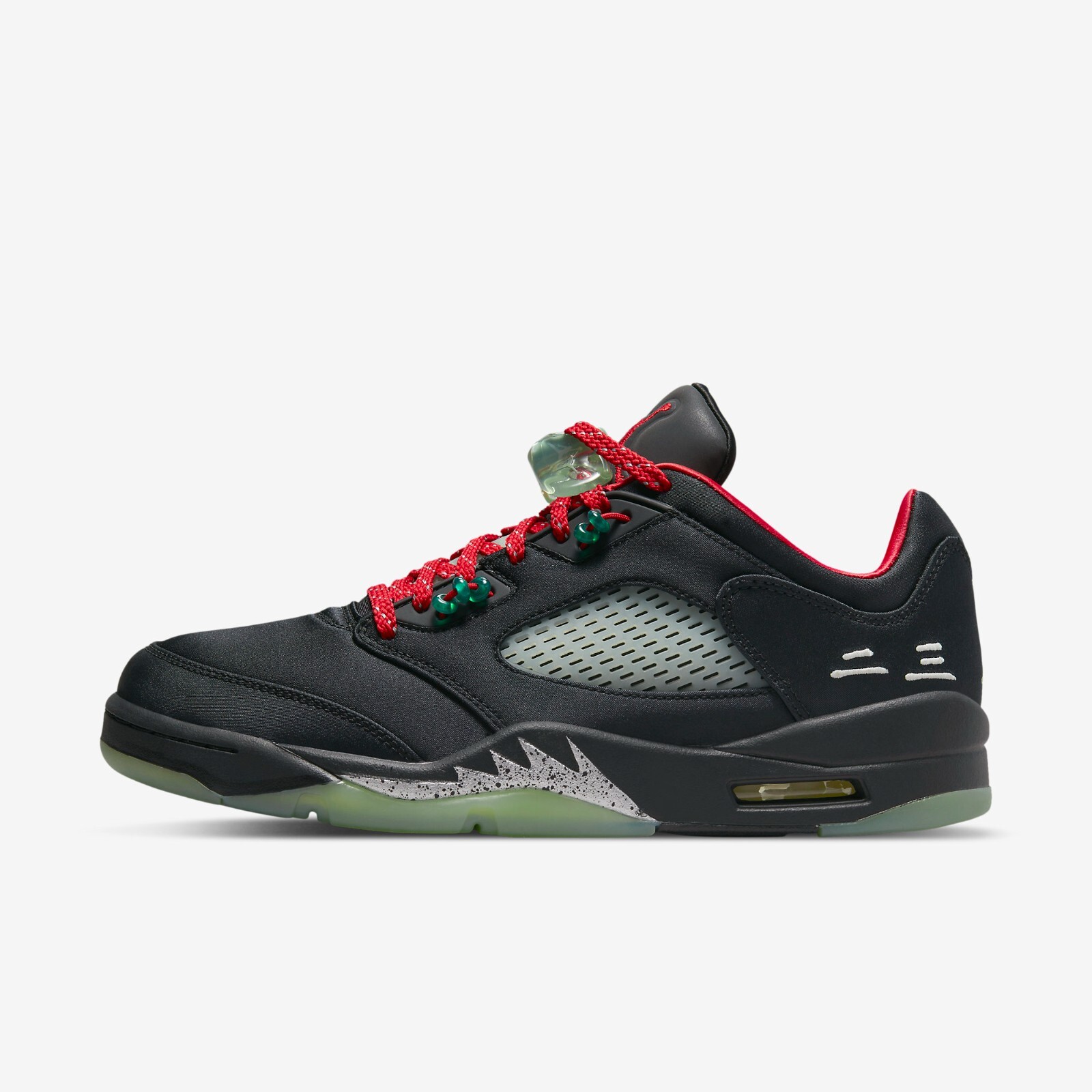 

Кроссовки Jordan 5 x Clot Jade Retro Low SP DM4640-036, Black/classic jade-fire red-metallic silver, Air Jordan 5