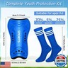 Liliful 4 Pcs Soccer Shin Guards Set for Kids Youth Include 1 Soccer Shin Guards with 3 Soccer Socks Protective Soccer Shin Pads Soccer Gear for Girls Boys Children Teens Kid(Blue)