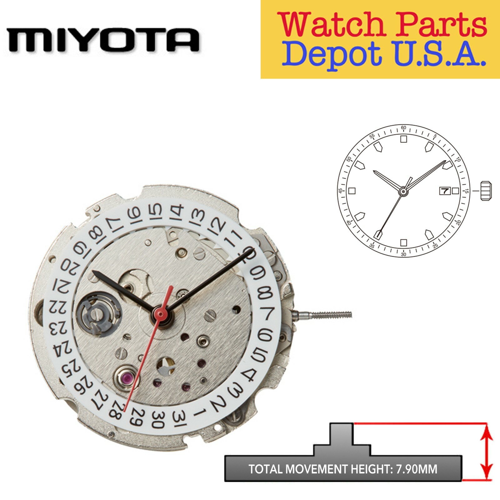 MIYOTA 8215 ムーブメント Miyota 8215 Movement (With Date Function) – DIYWATCH Club