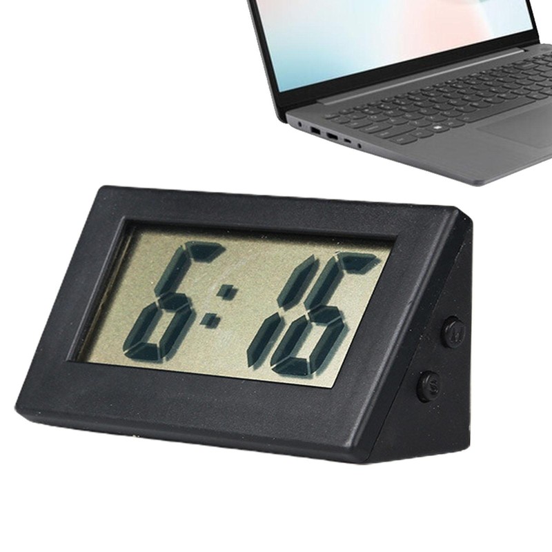 Small Digital Clock No Tick Electric Alarm Desktop Watch LCD Digital Clock