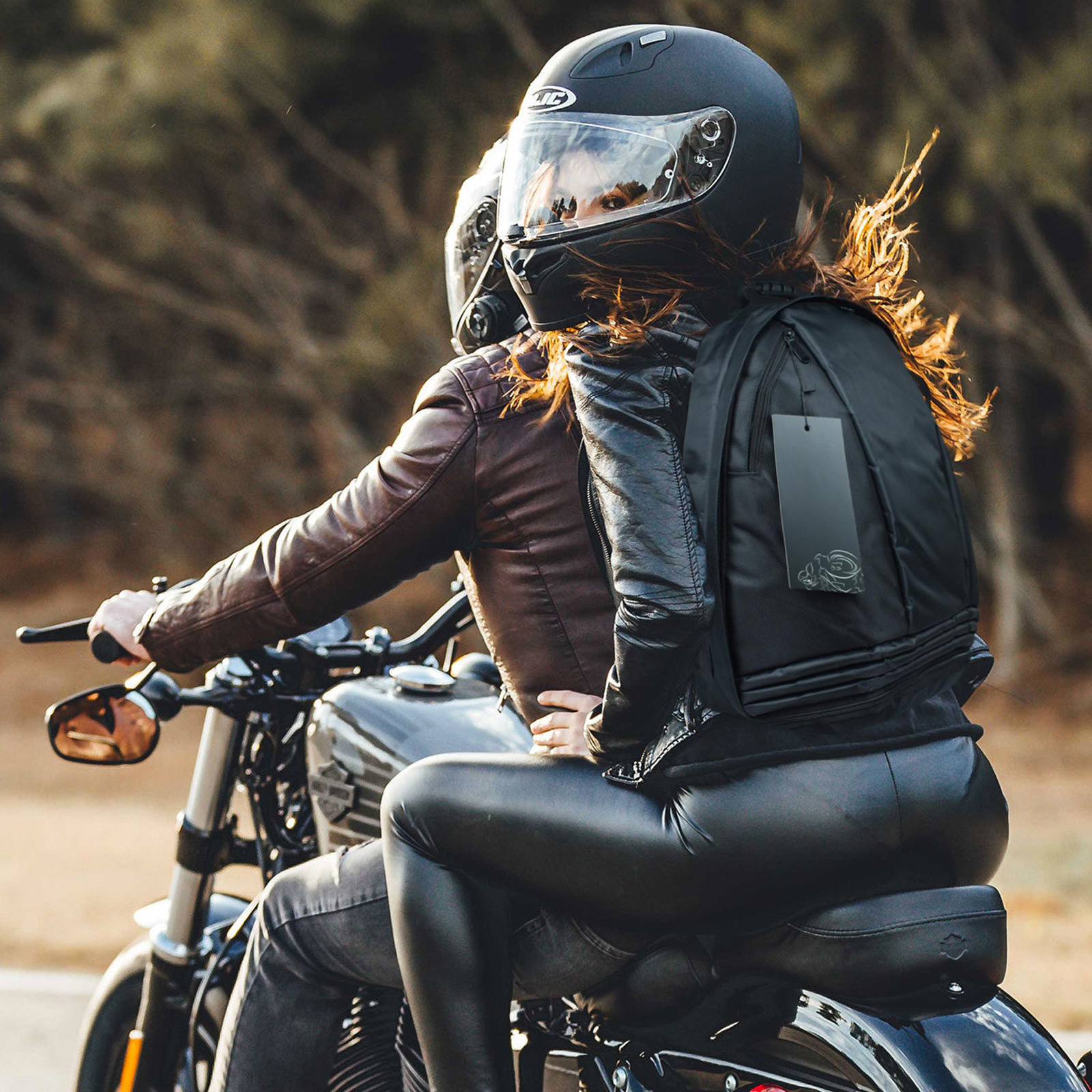 Motorcycle Motorbike Backpack Waterproof Rucksack With Helmet Holder/Carrier UK