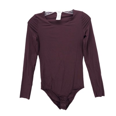 WOLFORD Brown Bodysuit Long Sleeve Modal Elastane Blend Stretch Size XS