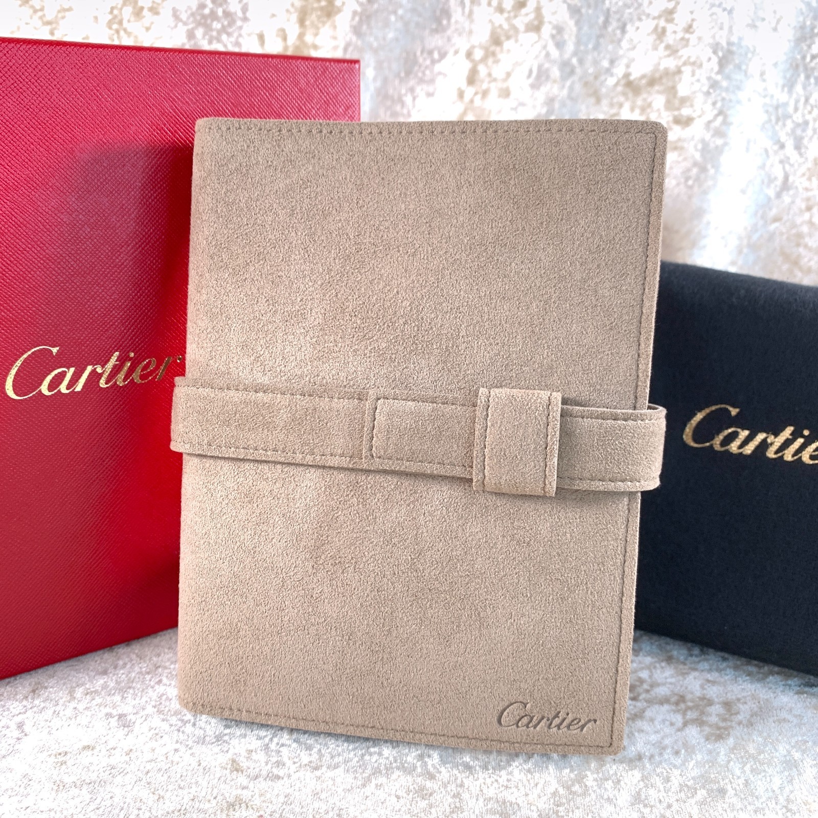 カルティエ　ジュエリートラベルポーチ Cartier Jewelry Jewellery Travel Pouch Carry Case Beige