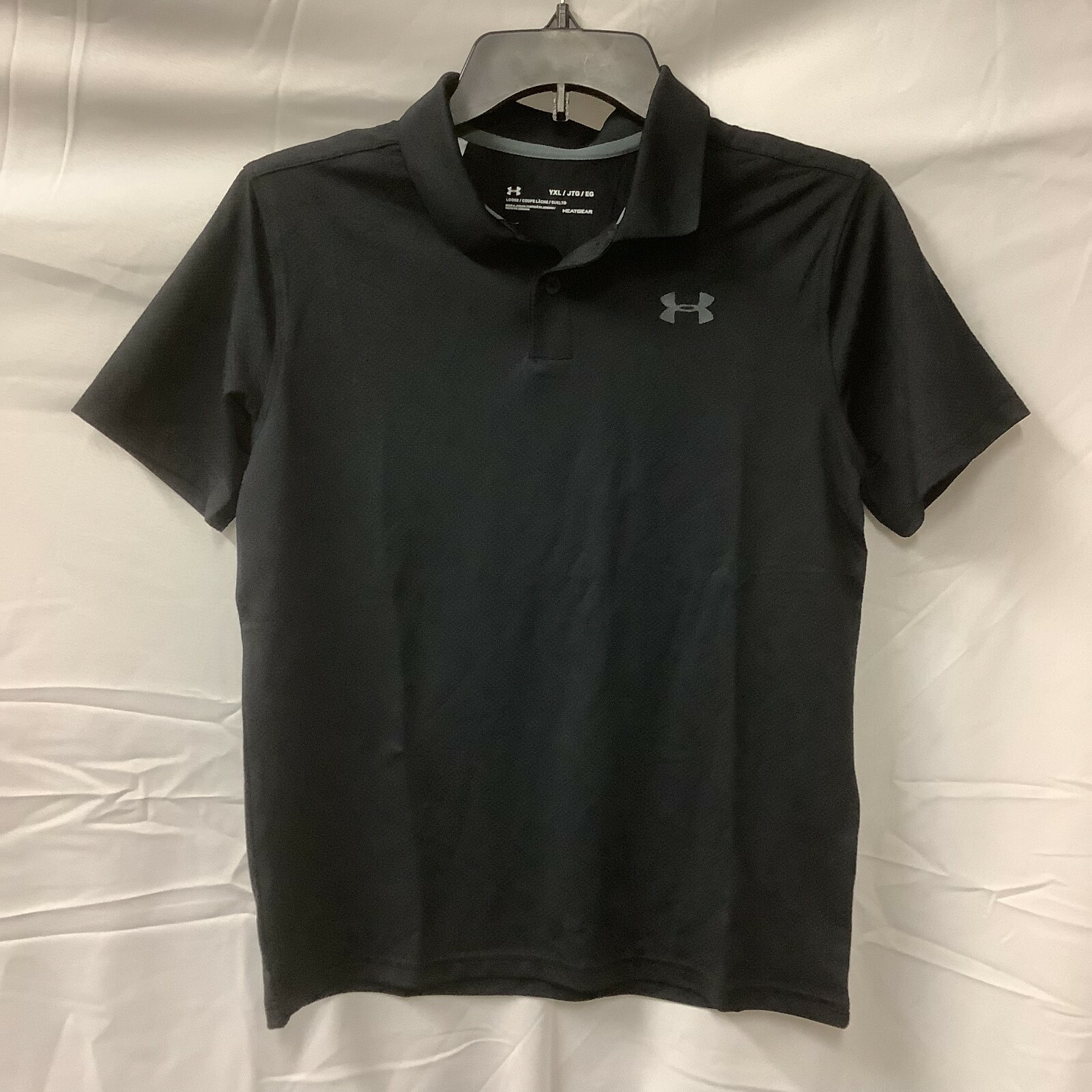 Under Armour Heatgear Boys Black Short Sleeves Collared Polo