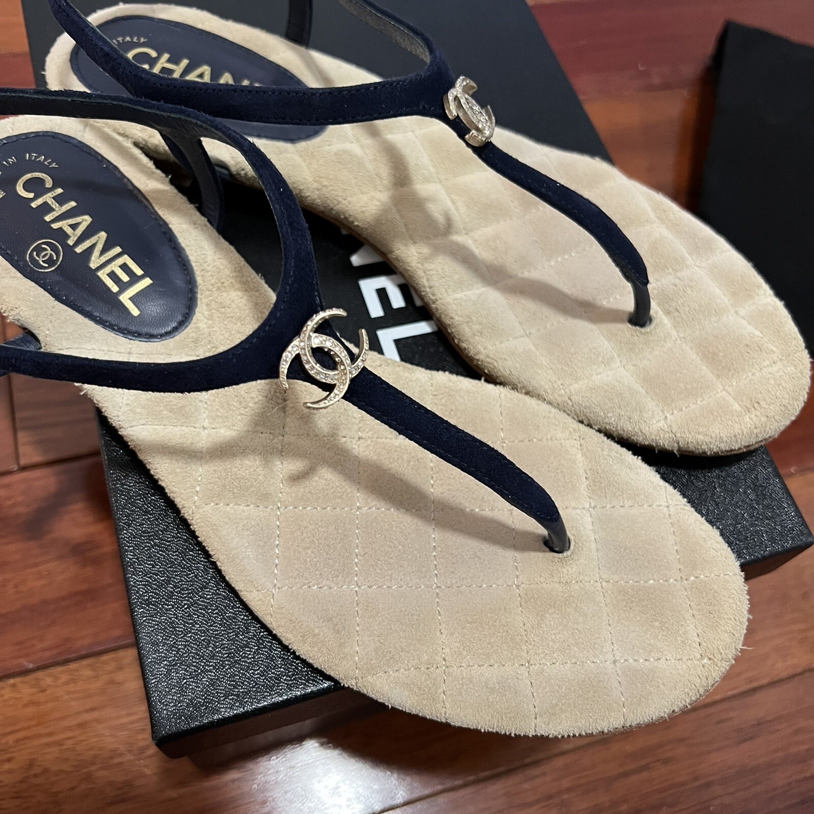 chanel thong sandals