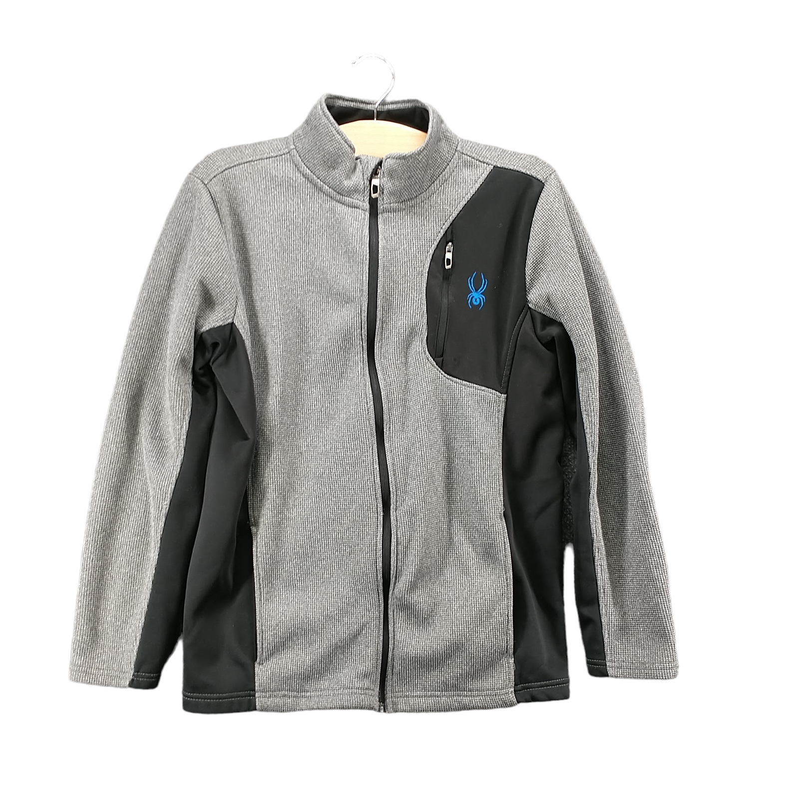 Spyder Boys Full Zip Jacket Gray Black XL 18/20 Colorblock