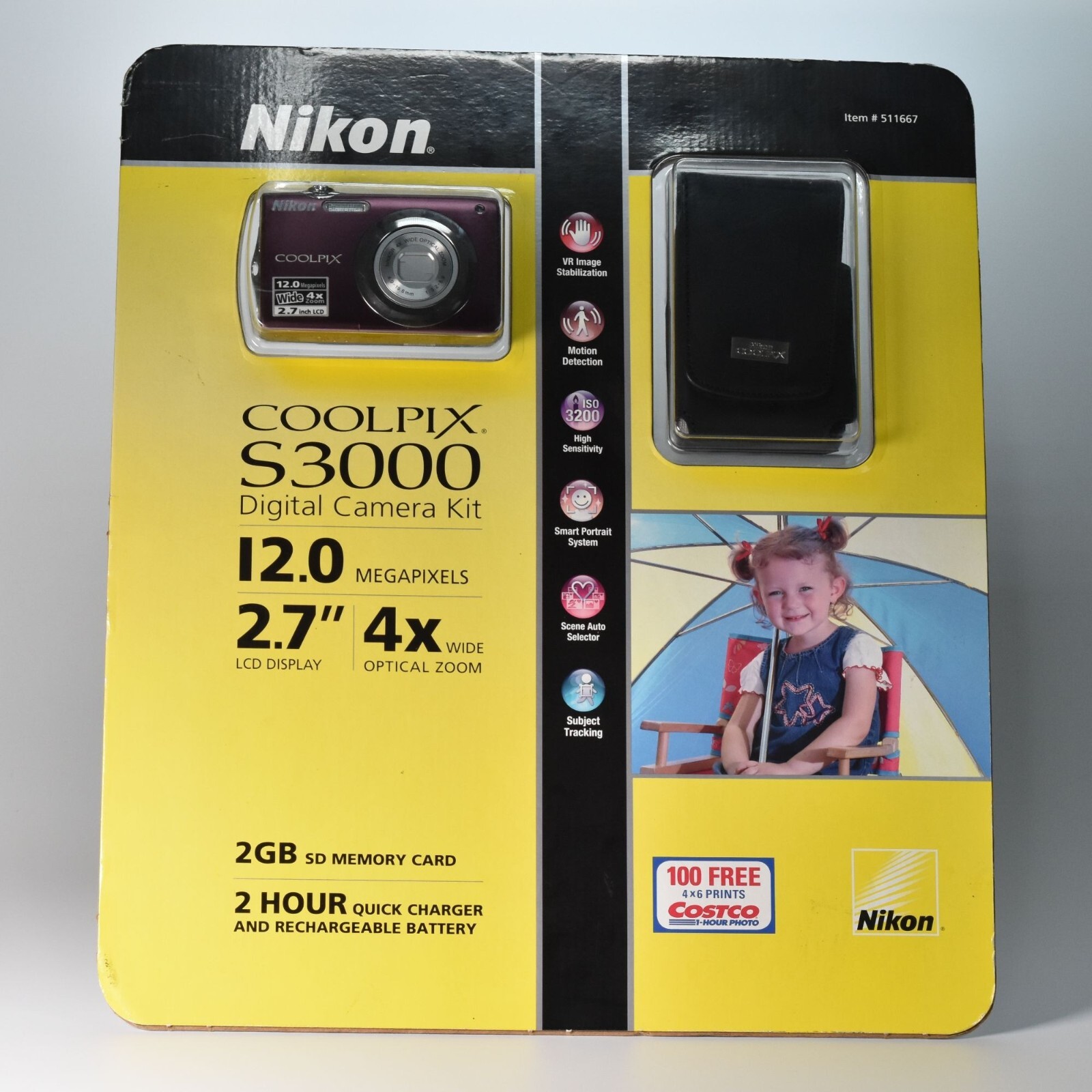 Nikon CoolPix S3000 Digital Camera 12MP 4X Optical Zoom 2GB