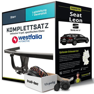 Für SEAT Leon III 5F,5F1 Anhängerkupplung starr +eSatz 13pol 06.2014-05.2015 AHK
