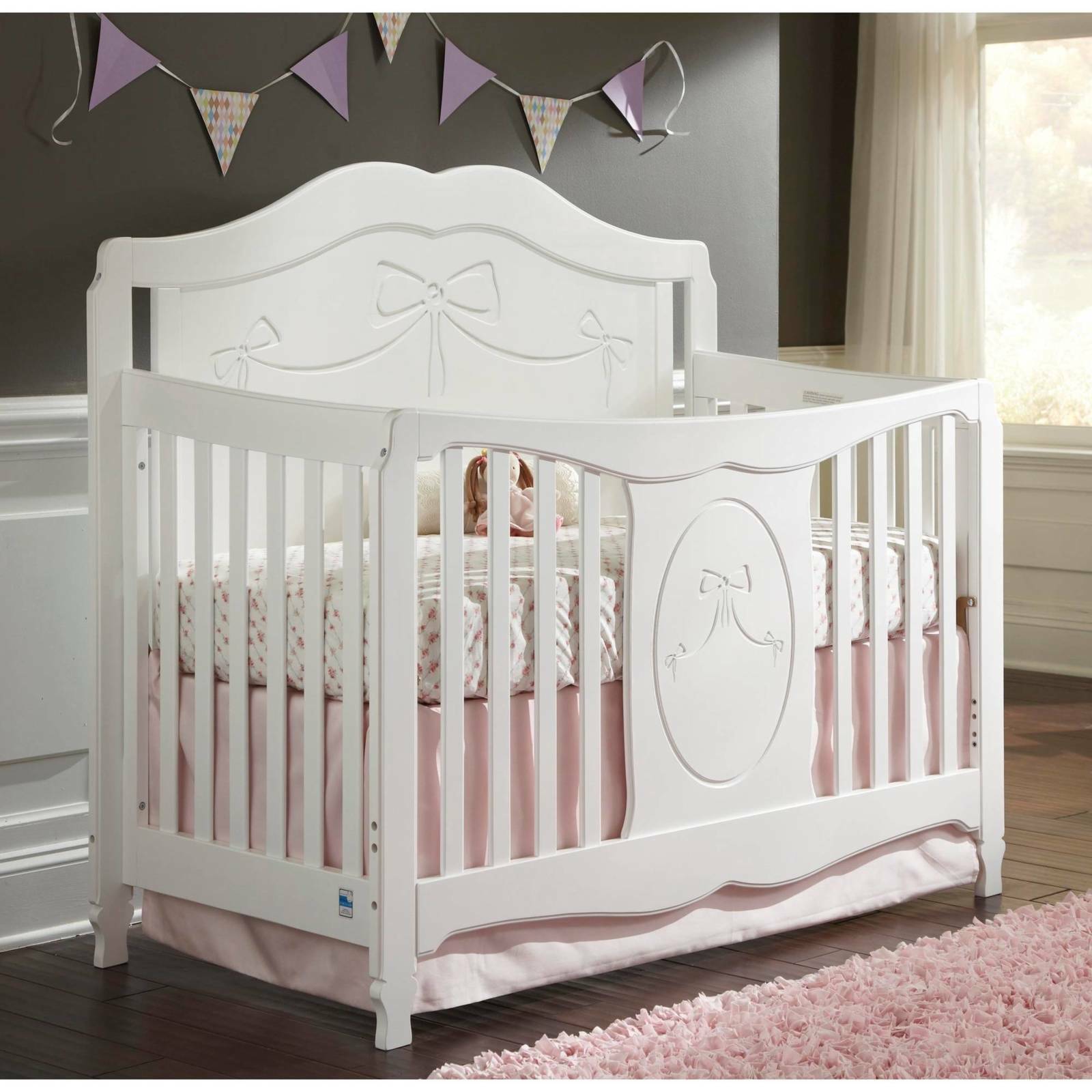 Storkcraft Princess 4 In 1 Convertible Baby Crib White