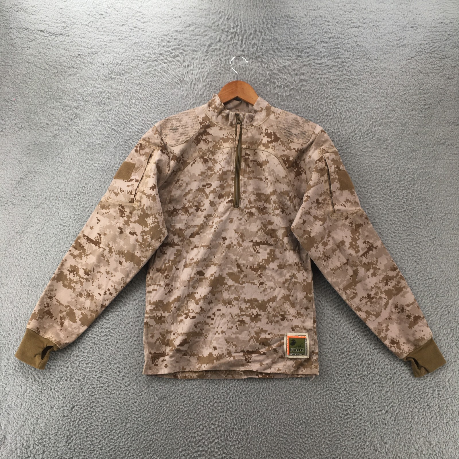 USMC Desert Marpat Frog Shirt Womens L Gray Camo Flame