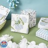 LeZakaa Floral Wrapping Paper, Blue Hydrangea Flowers and Gingham Check, 4 Different Design for Wedding, Bridal Shower, Mother's Day, Birthday, 12 Folded Sheets, 27.5 x 19.6 inches Per Sheet