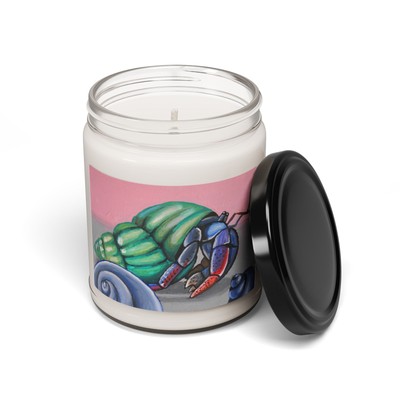 Scented Candle, Hermit Crab Painting, Nautical Decor, Ocean Beach Vacation Gift,