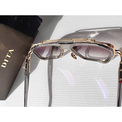 Pre-owned Dita Lxn-evo Dts403-a-02 Crystal Grey White Gold Blue Flash Mirror Sunglasses In Grey Blue Flash Mirror