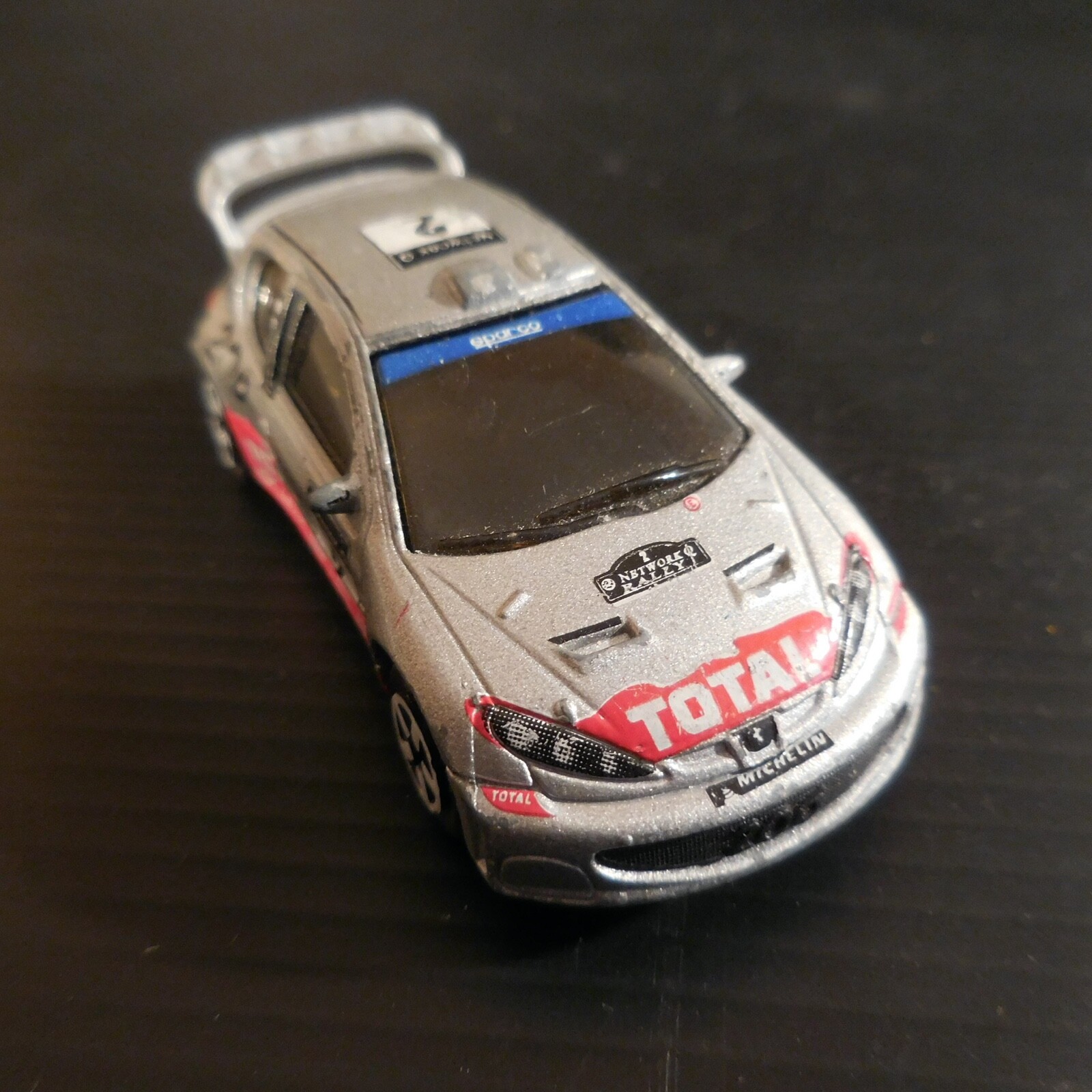 Peugeot 206 WRC Miniature Car Majorette Total Michelin