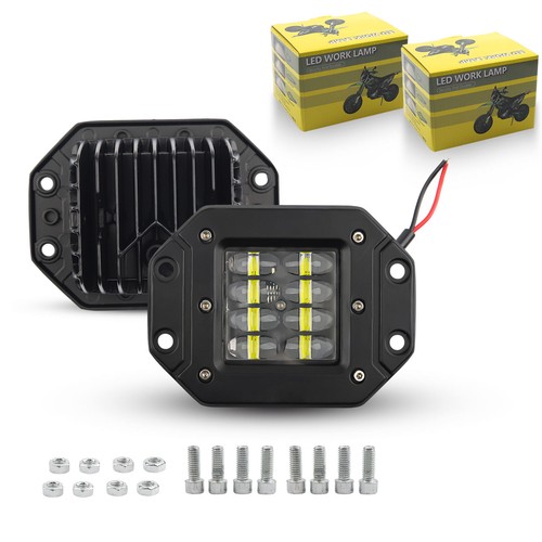 Pair 5" Flush Mount LED Work Light Bar Pods Spot Rear Bumper Reverse Fog Lamp