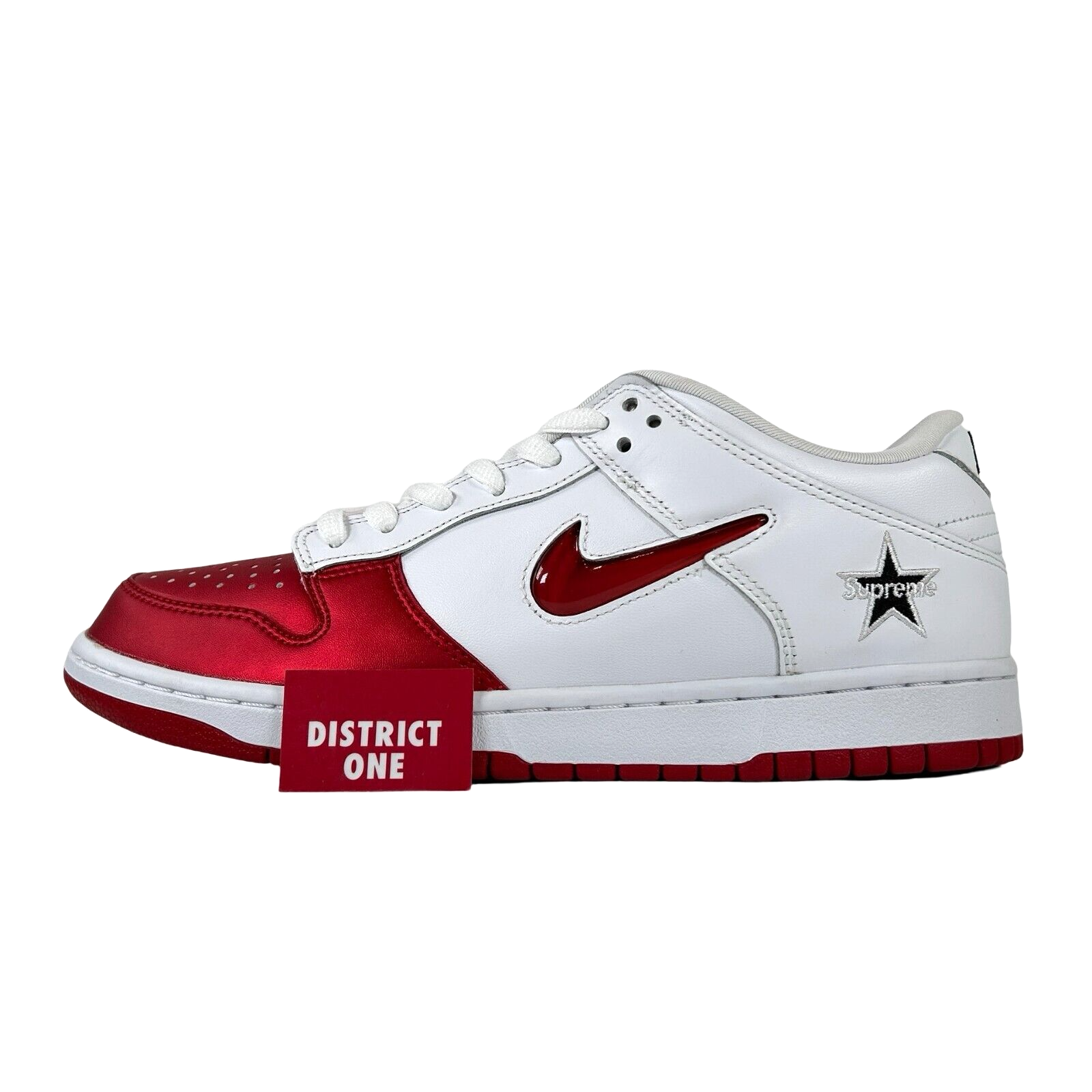 Supreme x Nike Dunk SB Low Varsity Jewel Swoosh Red - Size 9