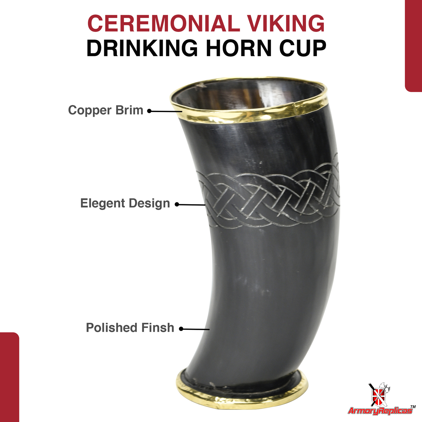 Norse Viking The Hooded Raven Tankard  Ceremonial Drinking Horn Cup / Mug