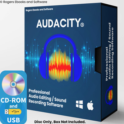 Audacity Professional Audio Music Editing - Recording - Beats for Windows CD/USB