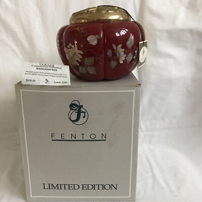 FENTON Connoisseur Collection Mandarin Box- signed by Tom Fenton/ P. Lane- W/box