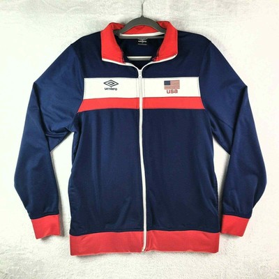 Umbro USA Olympic Soccer Men's Medium Zip Front Lightweight Soft Jacket