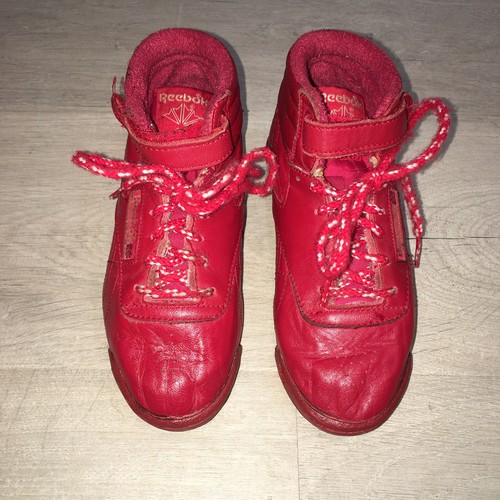 Reebok Youth Kids Red High Top Shoes Size 13