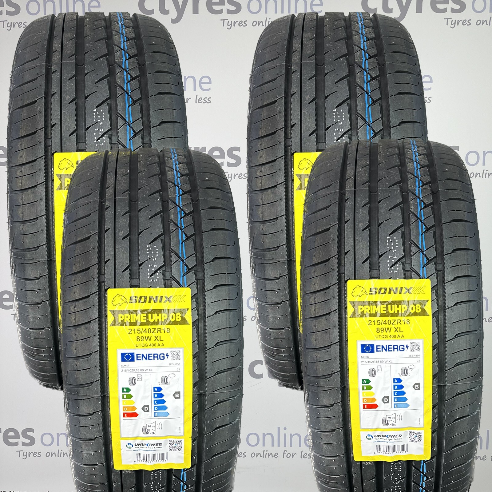4X New 215 40 18 SONIX PRIME UHP 89W XL 215/40R18 2154018 *B
