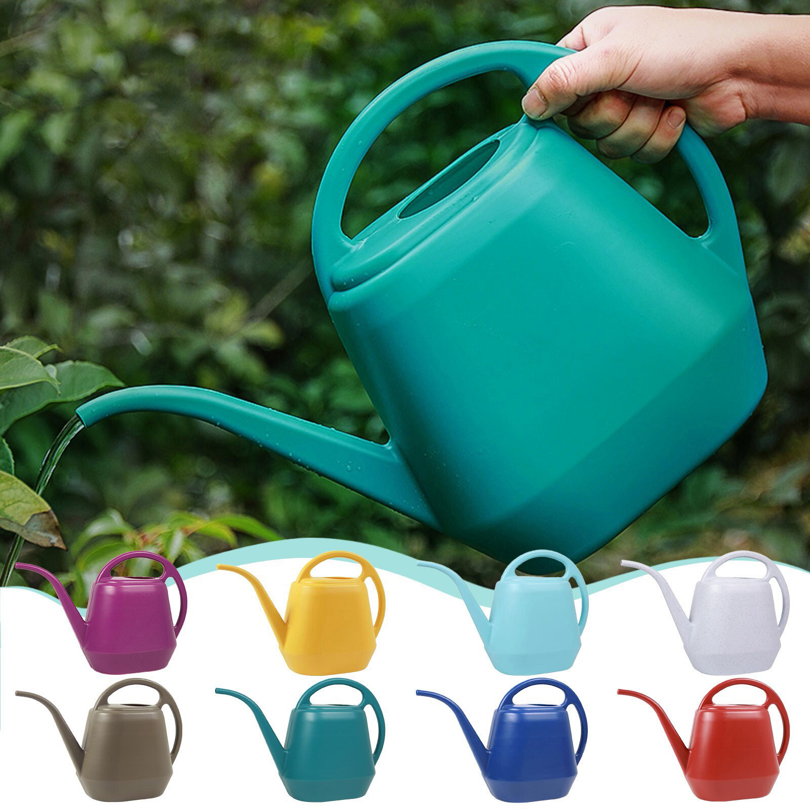 1 Gallon Plastic Garden Watering Can Long Spout Indoor Outdo