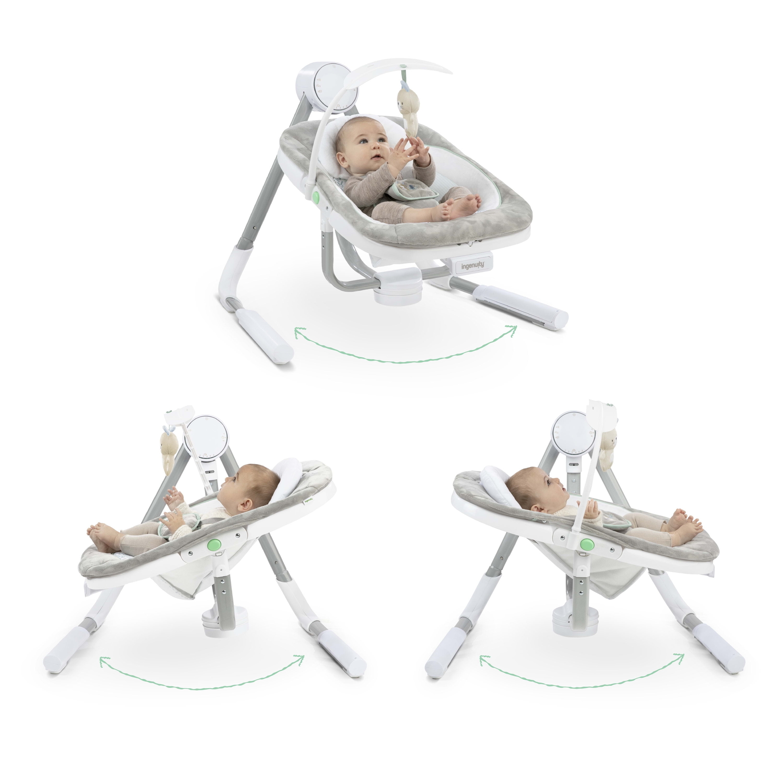 Ingenuity Anyway Sway Vibrating Portable Baby Swing, Blue