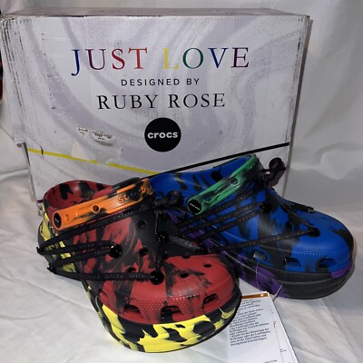 Crocs x Ruby Rose Just Love Platform Crocs Limited Edition Size 7 Women EUC NB