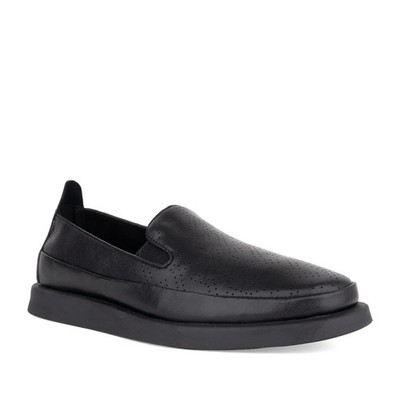 La Conte Damen Schwarze Leder Keilabsatz Sneaker Freizeit LAC6594-26112BLK