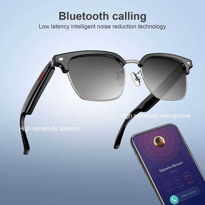 Smart Sunglasses, 5.3 Bluetooth Audio Glasses for Men Women, Remote