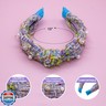 FROG SAC Knot Headband for Girls, Knotted Headbands for Toddler Kids, Rainbow Beaded Unicorn Hair Accessories, Girl Head Band, Halloween Christmas Stocking Easter Basket Stuffers (Blue Multicolor)
