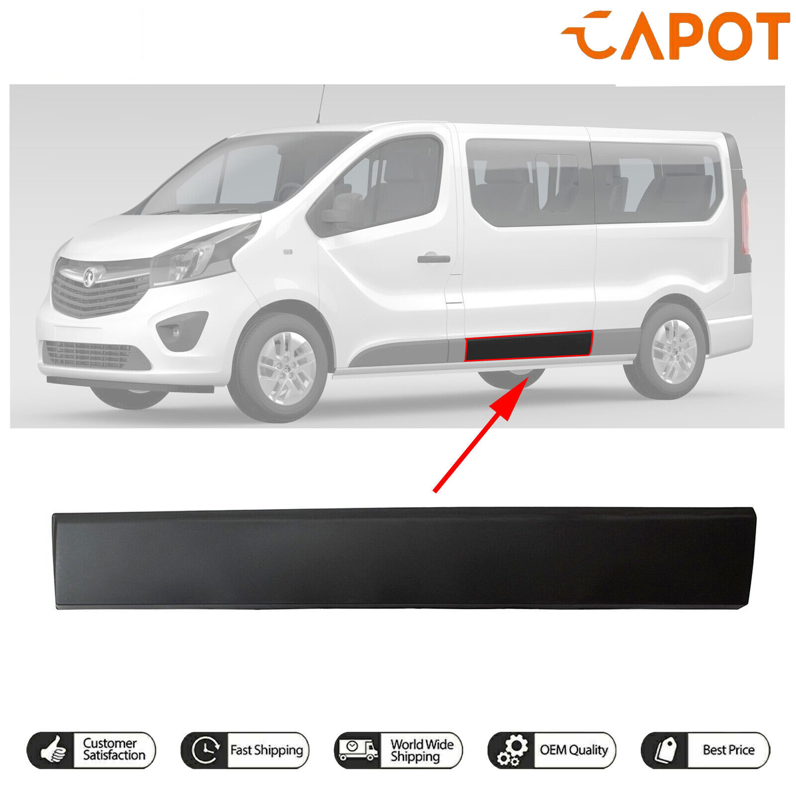 Per Opel Vivaro B MK2 Fiat Talento Modanatura lunga sul lato sinistro 768556674R