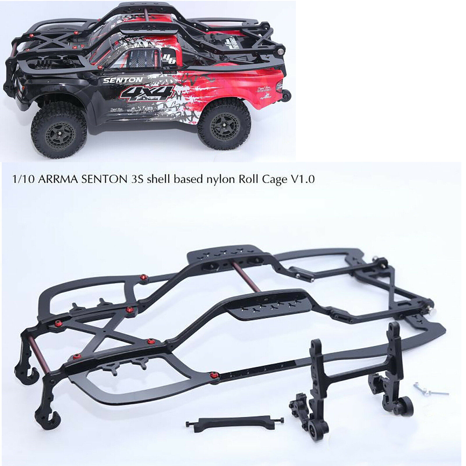 For 1/10 ARRMA SENTON 3S RC Car Body Shell Based Nylon Roll Cage Accessories