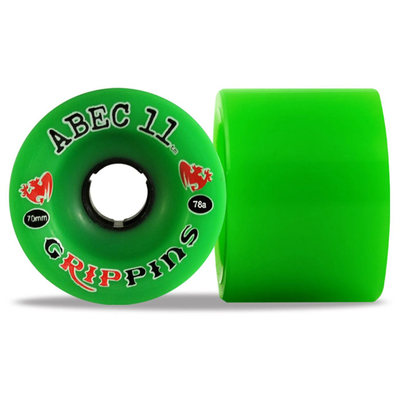 Abec 11 Wheels Classic Grippins 70mm Longboard Wheels, Green