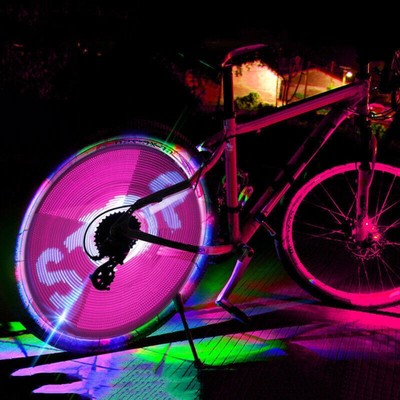 Bike Wheel Spokes Light 64 LED DIY Bicycle Lights Colorful Programmable Motor 64