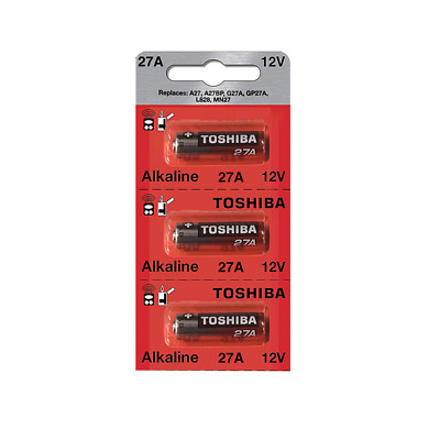 Toshiba 27A 12V Alkaline Battery 27A A27BP G27A GP27A L828 MN27 (3 Batteries)
