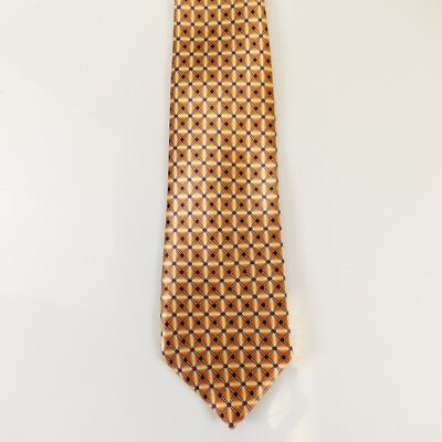 Jinbin Shan Neck Tie Men Yellow Black Geometric Art Design Bright Dress Bold