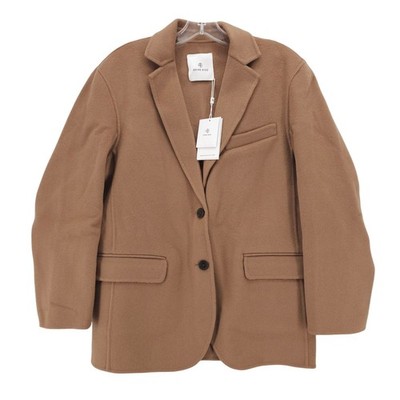 NWT ANINE BING Quinn Blazer Wool Cashmere Camel Brown Oversized Size XS